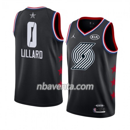 Camiseta Hombre Portland Trail Blazers Damian Lillard 0 2019 All-Star Jordan Brand Negro Swingman